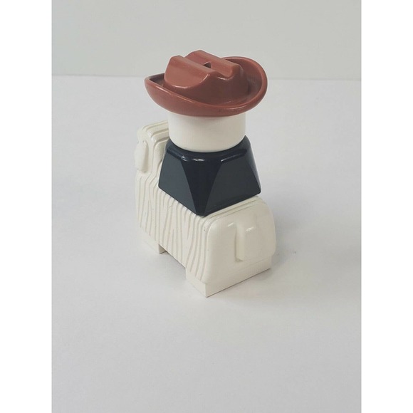 Vintage Lego Duplo Figure Cowboy on top of Vintage Lego Duplo Sheep - Picture 5 of 8